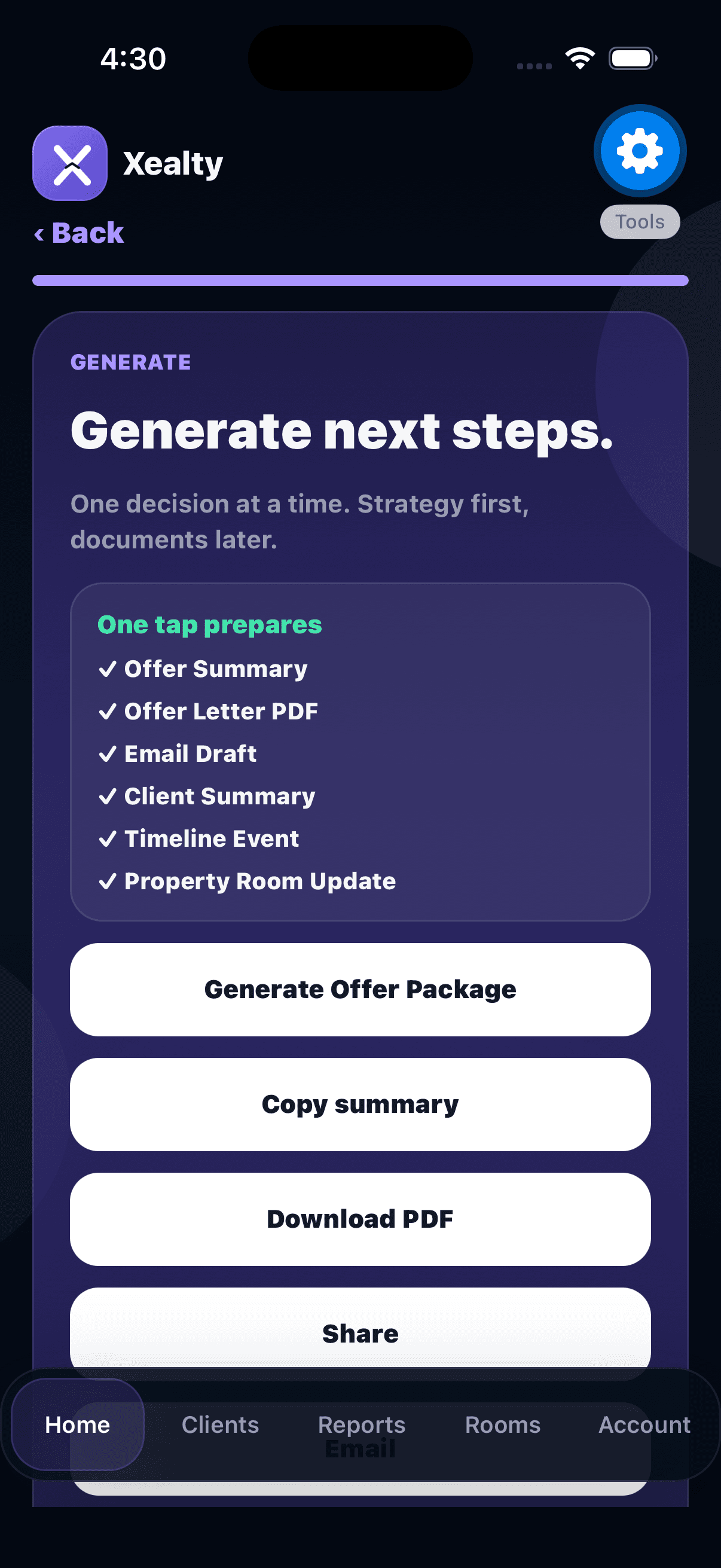 Generate package screenshot