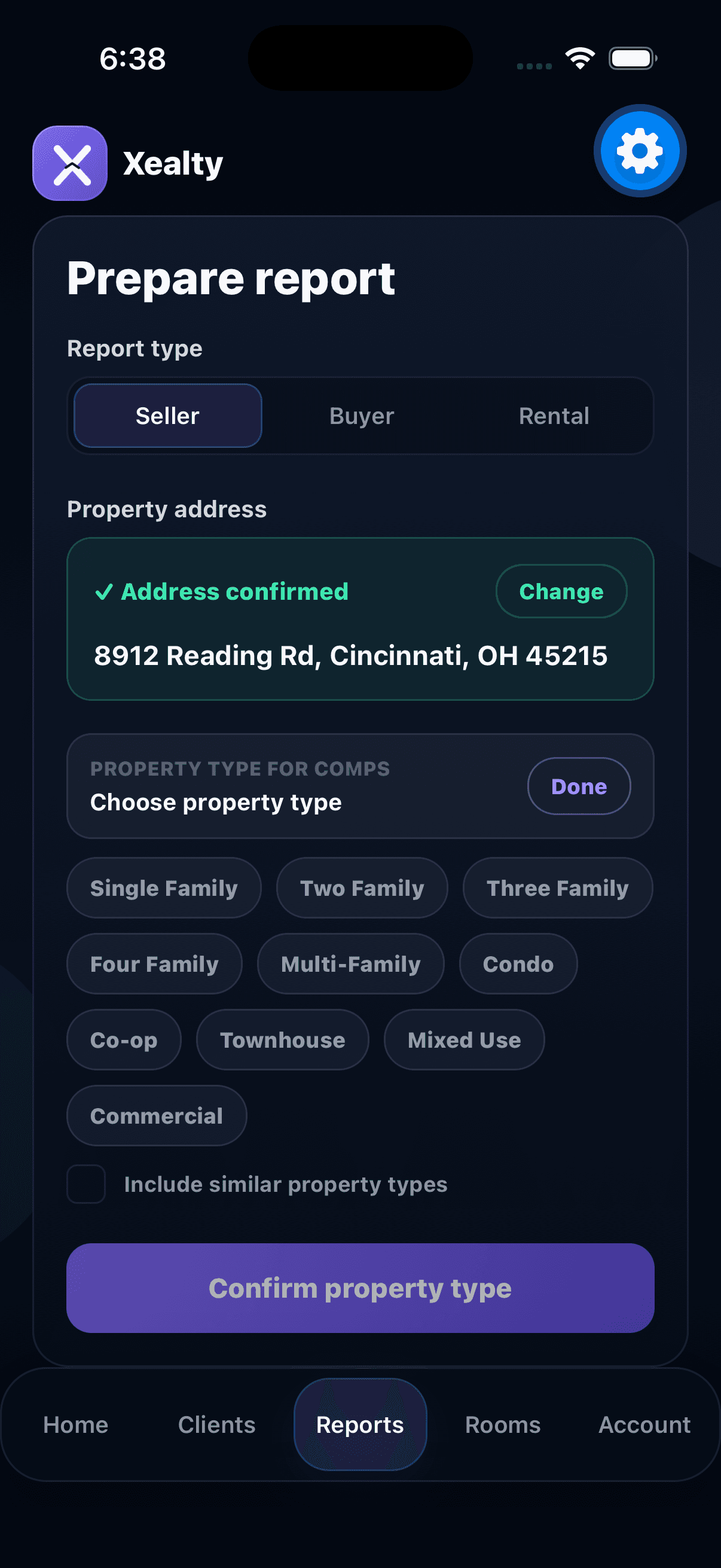 Confirm property screenshot