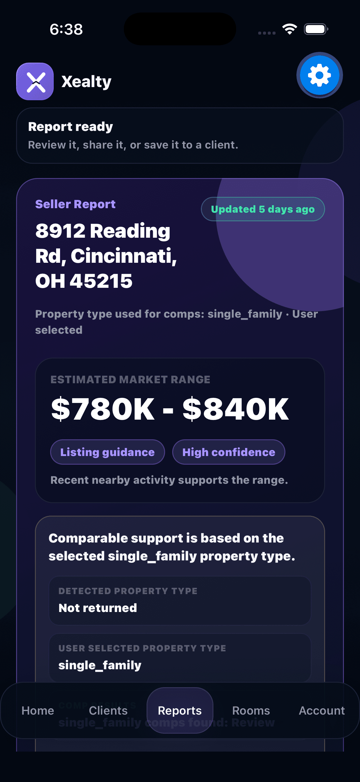 Review report screenshot